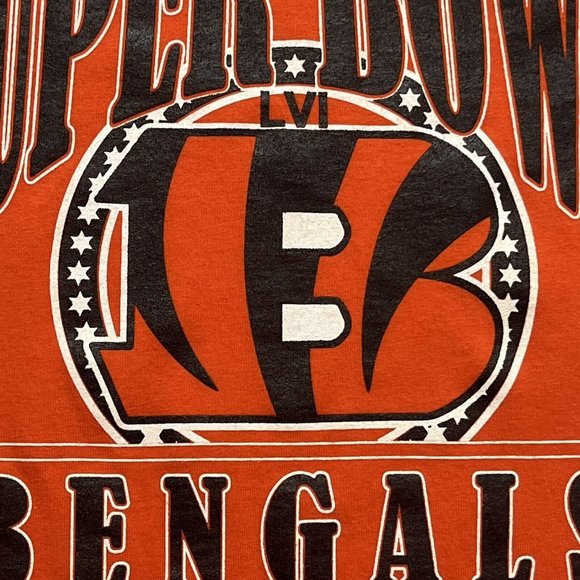 NFL Football Cincinnati Bengals Super Bowl LVI 2022 Orange Shirt Men Small - Picture 4 of 11
